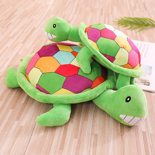 Peluche Tortue Multicolore - Câlineau™ 40 cm