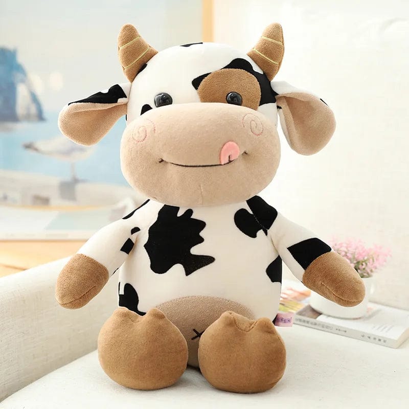 Peluche vache toute douce qui tire la langue 25CM