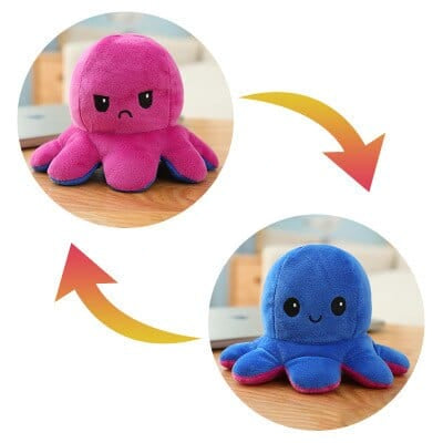Pieuvre Réversible - Poulpy Le Réversible™ Bleu/Violet