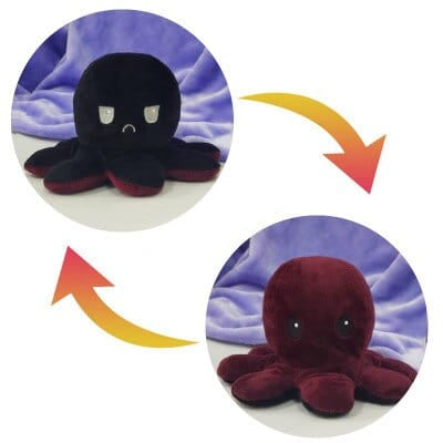 Pieuvre Réversible - Poulpy Le Réversible™ Noir/Rouge