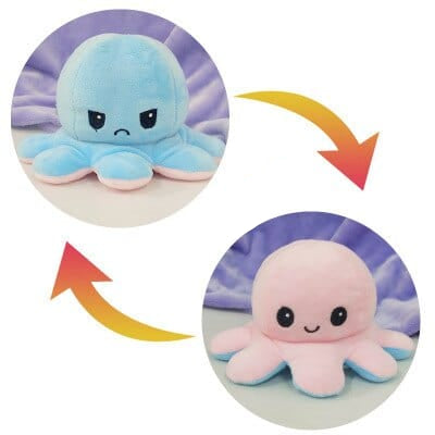 Pieuvre Réversible - Poulpy Le Réversible™ Rose/Bleu