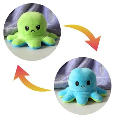 Pieuvre Réversible - Poulpy Le Réversible™ Vert/Bleu