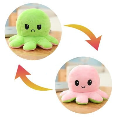 Pieuvre Réversible - Poulpy Le Réversible™ Vert/Rose