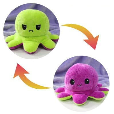 Pieuvre Réversible - Poulpy Le Réversible™ Vert/Violet
