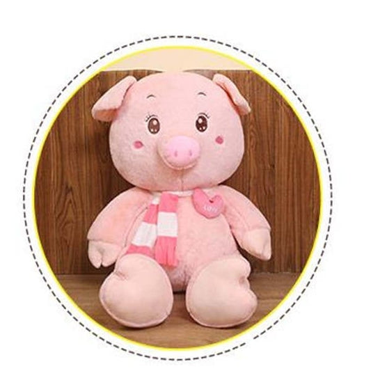 Porcelet géant en peluche aux grands yeux brillants