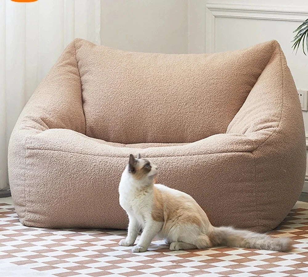 Pouf 85x85x60cm | Fausse Fourrure Cachemire