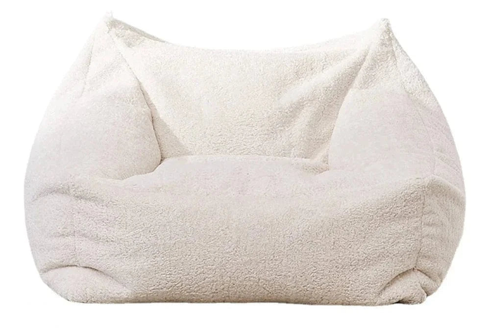 Pouf 85x85x60cm | Fausse Fourrure Cachemire sofa blanc