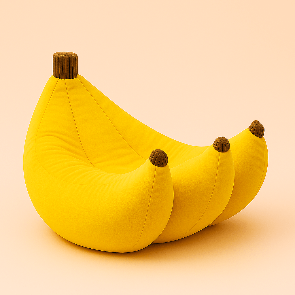 Pouf Banane 🍌 | Canapé Velours Cristal Moelleux L110x65x70cm