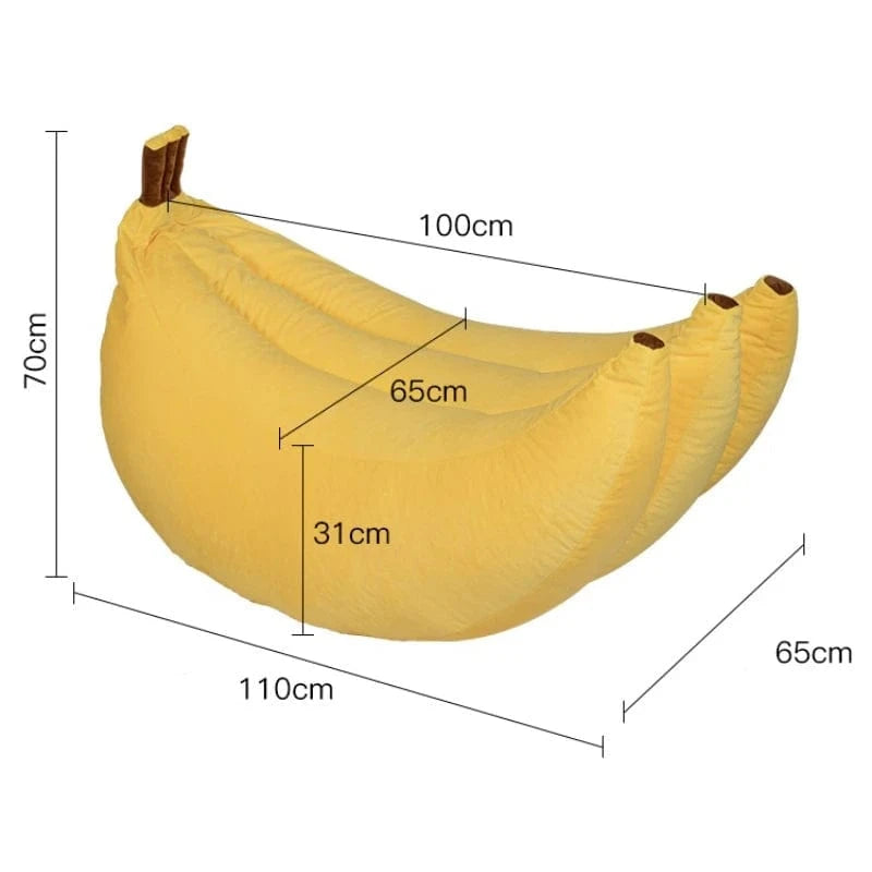 Pouf Banane 🍌 | Canapé Velours Cristal Moelleux L110x65x70cm