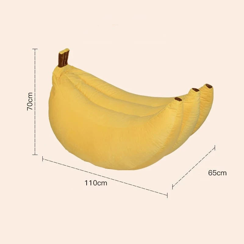 Pouf Banane 🍌 | Canapé Velours Cristal Moelleux L110x65x70cm Jaune