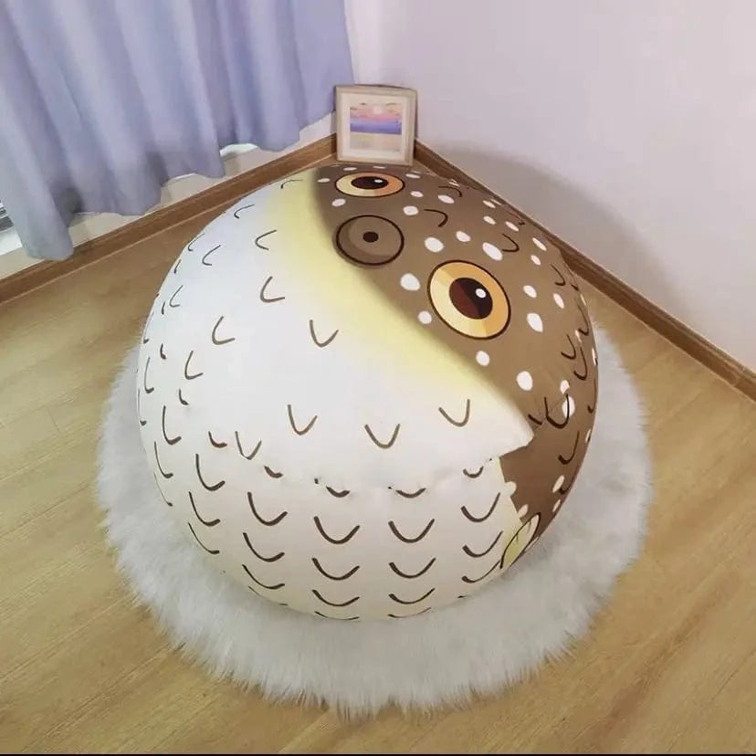 Pouf rond géant 95 cm – Totoro, Doraemon, Garfield & déco fun Hibou