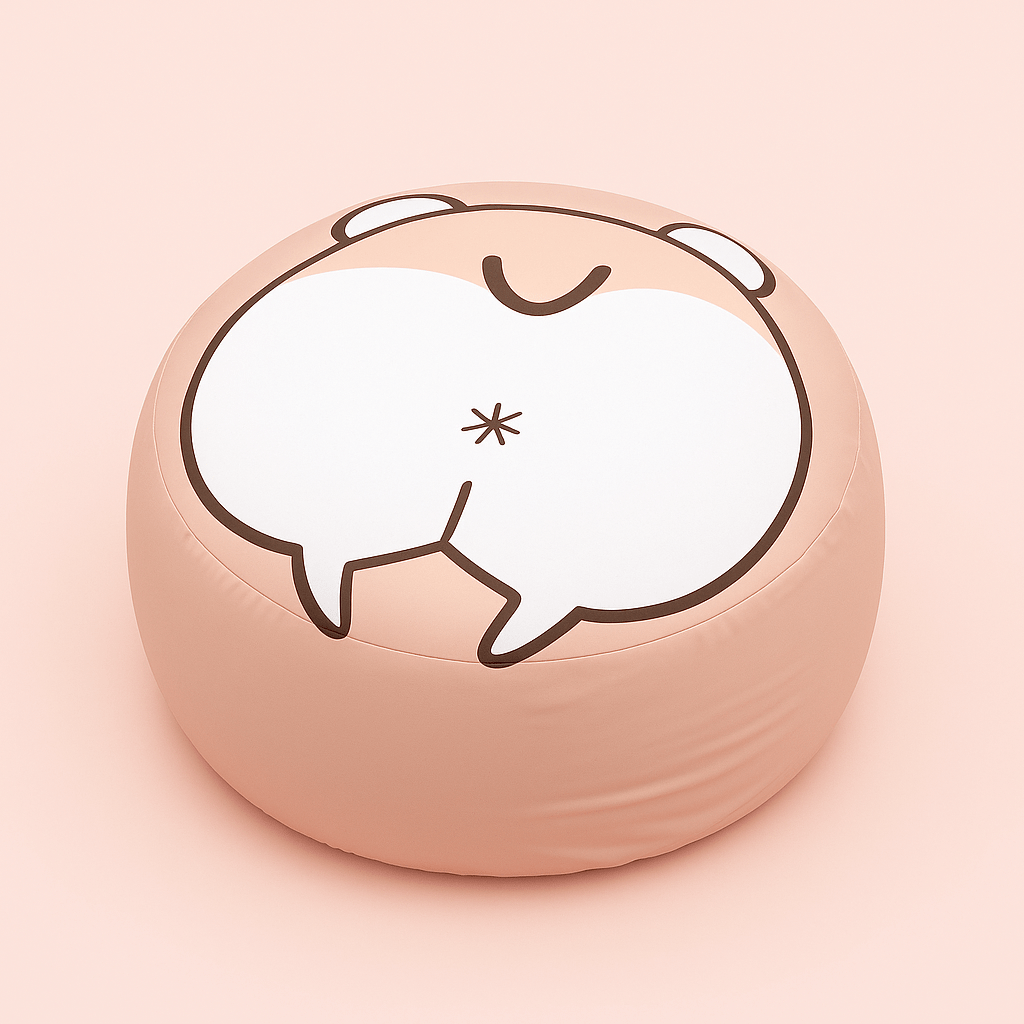 Pouf rond géant 95 cm – Totoro, Doraemon, Garfield & déco fun Popotin de Nounours