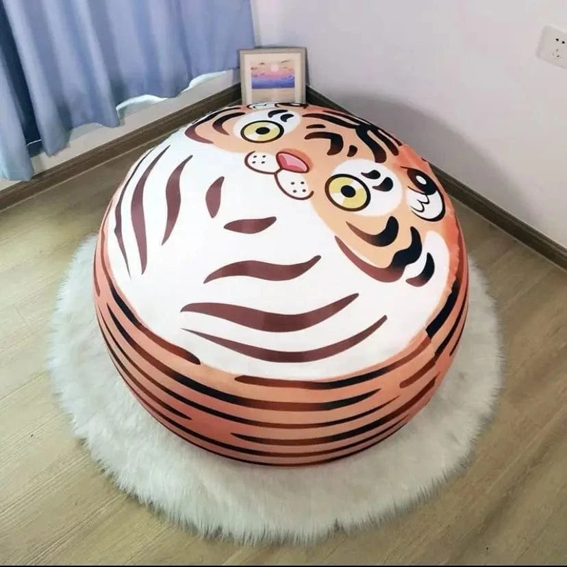 Pouf rond géant 95 cm – Totoro, Doraemon, Garfield & déco fun Tigre Royal