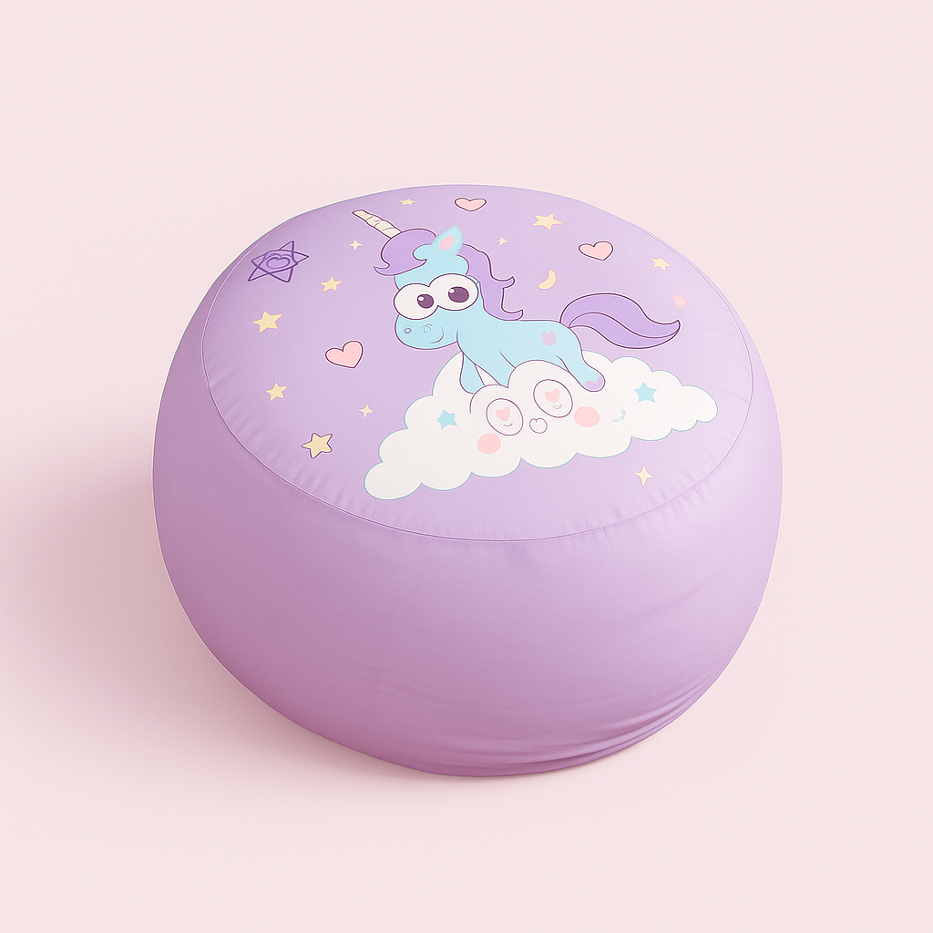 Pouf rond & grand – Siège moelleux motif Totoro / Garfield / Doraemon