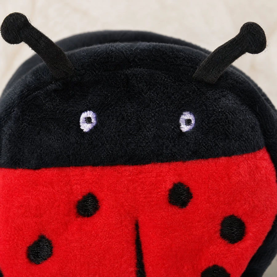 Sac Peluche Coccinelle Rouge et Noir avec Chaînette - Détail matière