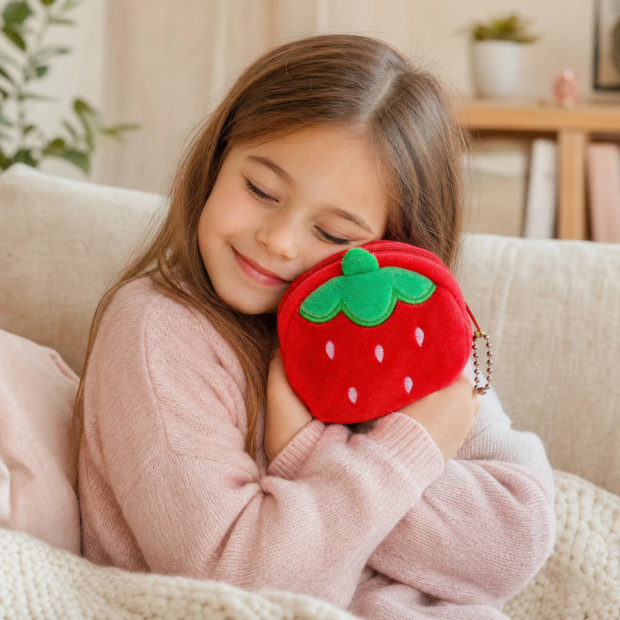 Sac Peluche Fraise Rouge avec Porte-Clés et Fermeture Éclair - Utilisation du produit