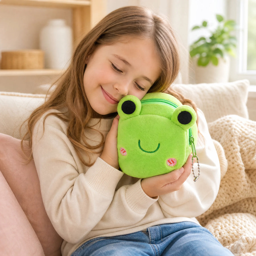 Sac Peluche Grenouille avec Porte-Clés et Fermeture Zippée - Utilisation du produit