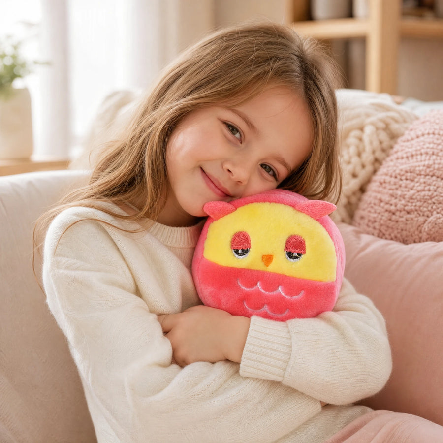 Sac Peluche Hibou Rose et Jaune avec Porte-clés - Utilisation du produit