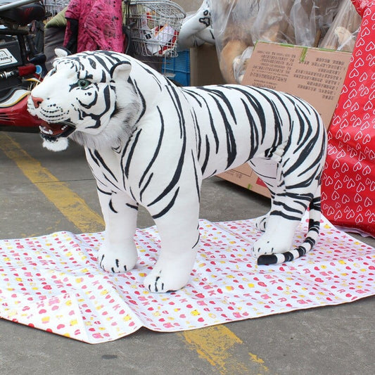 Tigre Peluche Noir et Blanc - Taiga™ 22 cm