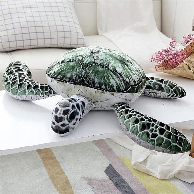 Tortue géante en peluche douce et mignonne verte