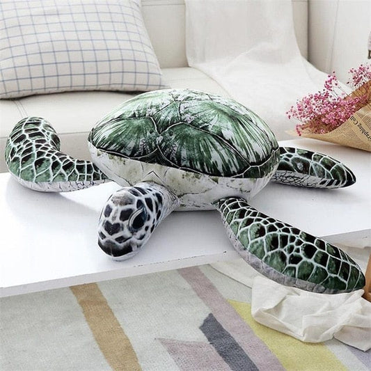 Tortue géante en peluche douce et mignonne verte