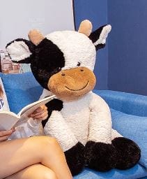 Vache sympathique en peluche géante Vache souriante / 70 CM