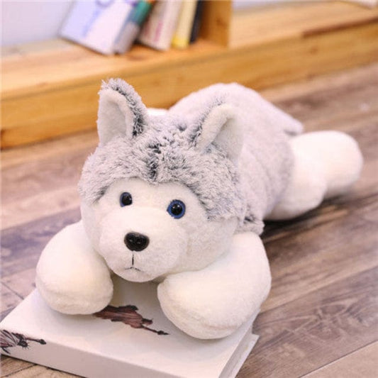Vrai chien en peluche en forme de Husky ultra-doux